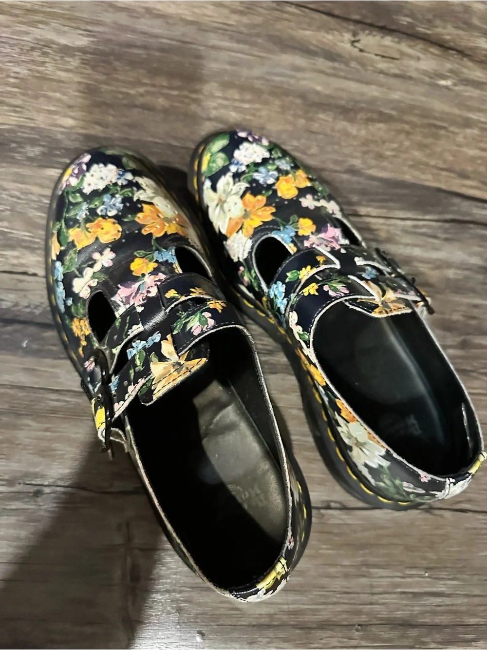 Women's Dr. Marten’s Floral Black Mary Jane Shoes